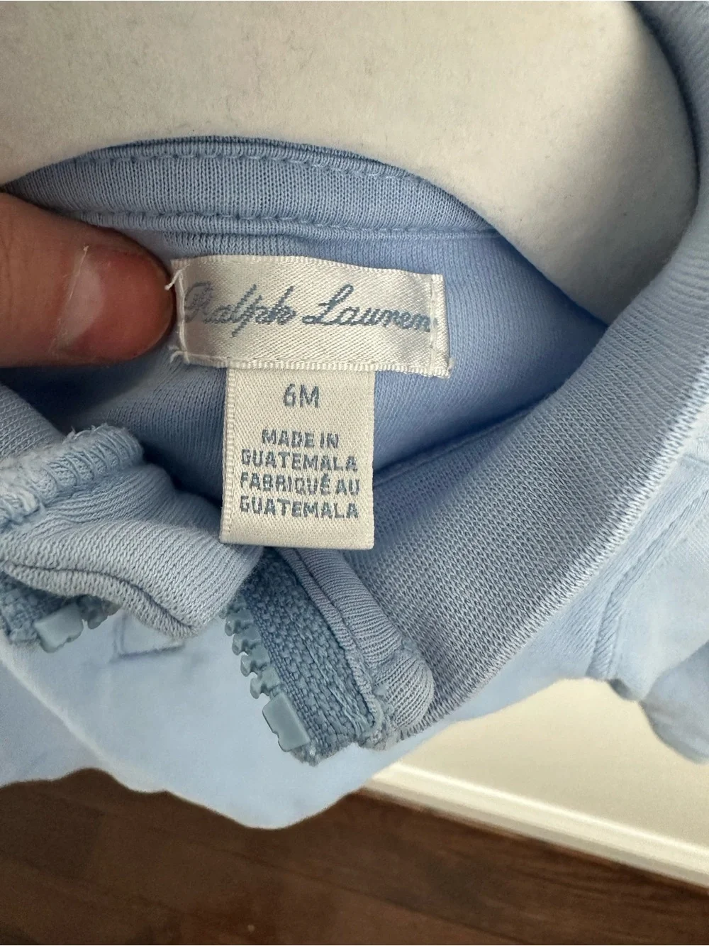 Ralph Lauren Baby Blue Half-Zip Polo Sweatshirt 6m